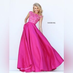 SHERRI HILL Fuchsia Pink Formal Prom Dress Style 50346 Size 0 Size 2